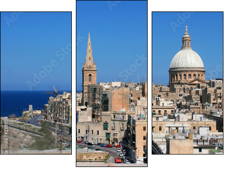 valletta city - Three-piece canvas, Triptych
