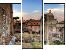 rome hdr panoramic view - Three-piece canvas, Triptych
