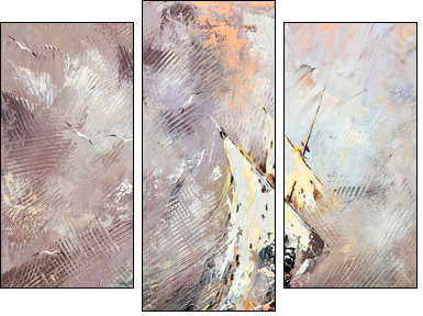 Sailing vessel in a stormy sea - Three-piece canvas, Triptych