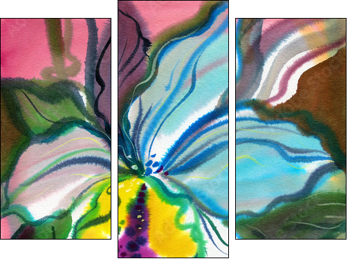Abstract flowers - Three-piece canvas, Triptych