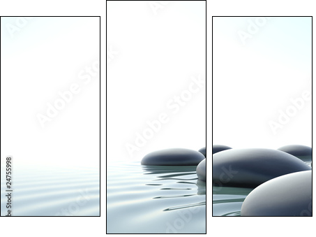 Zen water - Three-piece canvas, Triptych