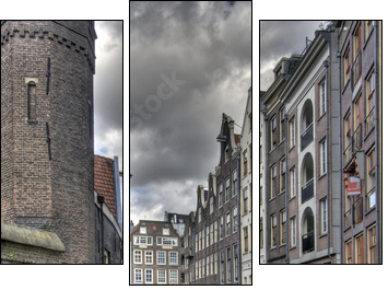 Amsterdam Canal - Three-piece canvas, Triptych