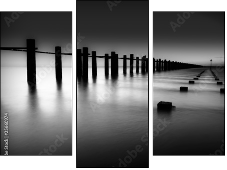 Border of Thames and North Sea in Shoeburyness - Three-piece canvas, Triptych