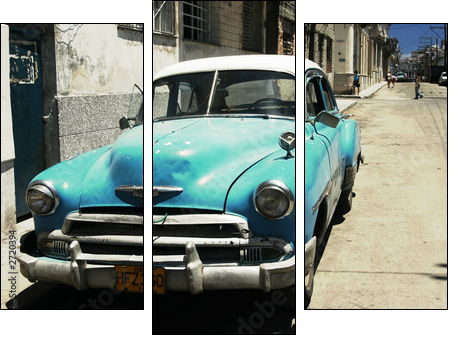 havana street - cross process - Three-piece canvas, Triptych