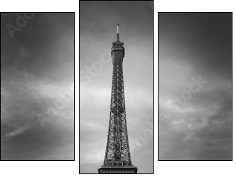 Tour Eiffel et voiture rouge- Paris - Three-piece canvas, Triptych