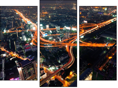 Autoroute Ã©changeur Bangkok, ThaÃ¯lande - Three-piece canvas, Triptych