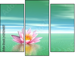 Lily flower in green ocean - Three-piece canvas, Triptych