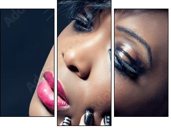 Beautiful young sensual woman with dark makeup - Three-piece canvas, Triptych