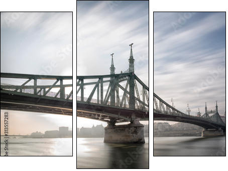 bridge in budapest - Three-piece canvas, Triptych