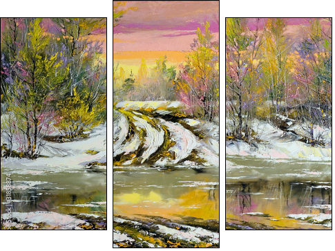 Spring high water - Three-piece canvas, Triptych