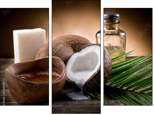 natural coconut walnut oil and soap - Three-piece canvas, Triptych