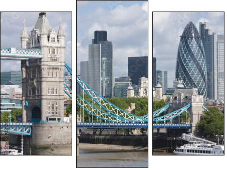 Tower Bridge and the Gherkin - Three-piece canvas, Triptych