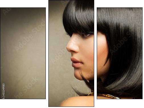 Beautiful Brunette. Egyptian Style. Hairstyle - Three-piece canvas, Triptych