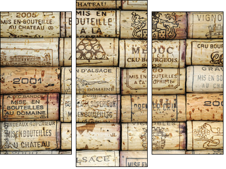 Background of wine corks - Three-piece canvas, Triptych
