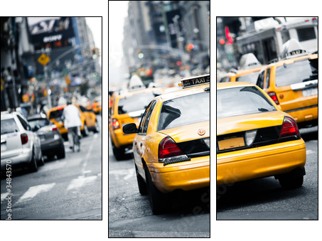 New York taxi - Three-piece canvas, Triptych