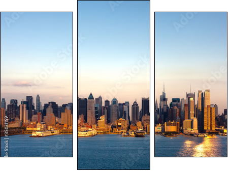New York skyline - Three-piece canvas, Triptych