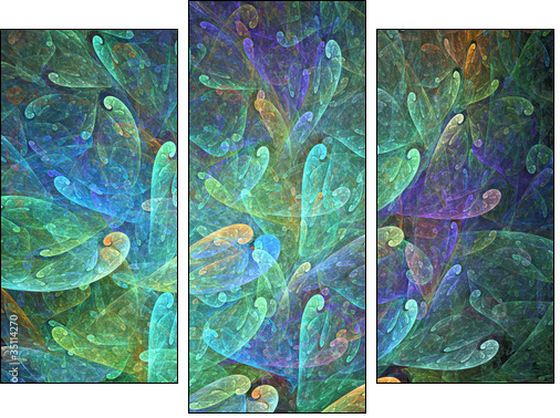 Underwater corals - Three-piece canvas, Triptych