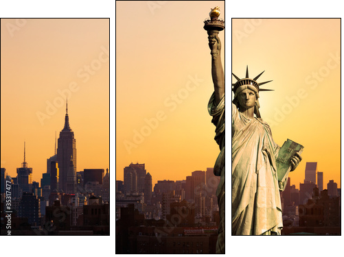 New York statue de la LibertÃ© - Three-piece canvas, Triptych