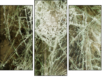 Glass cracked broken - Three-piece canvas, Triptych