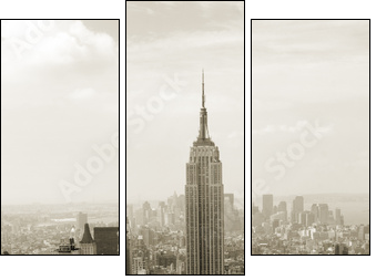 Manhattan panorama in sepia - Three-piece canvas, Triptych