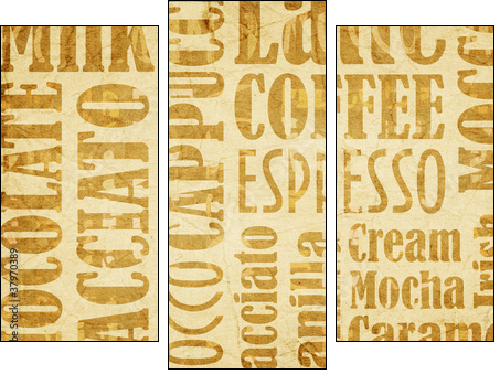 old coffee background - Three-piece canvas, Triptych