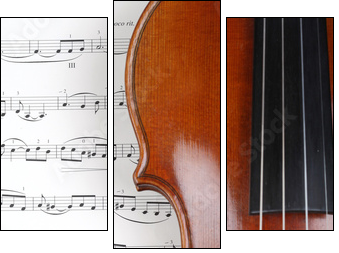 Geige mit Noten - Three-piece canvas, Triptych