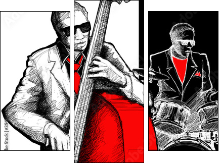 jazz band - Three-piece canvas, Triptych