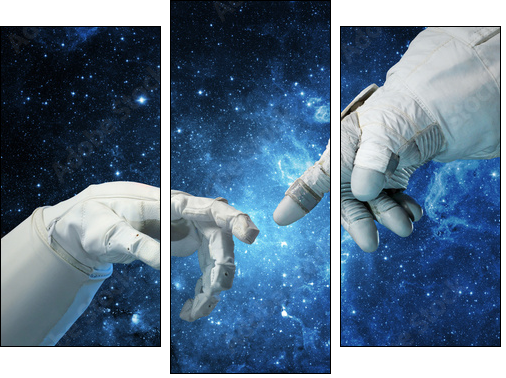 New technologies in space. Concept - Three-piece canvas, Triptych