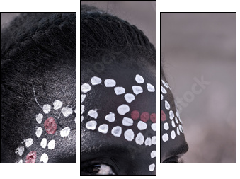 Tribal face - Three-piece canvas, Triptych