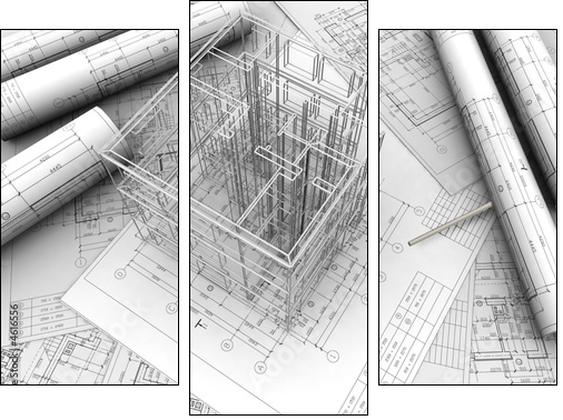 plan drawing - Three-piece canvas, Triptych