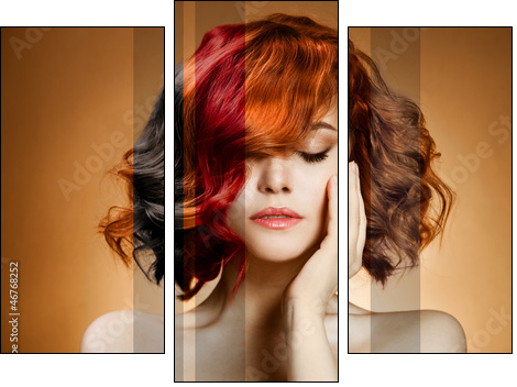 Beauty Portrait. Concept Coloring Hair - Three-piece canvas, Triptych
