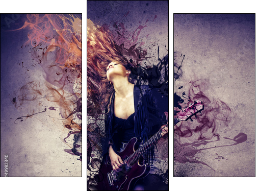 musician - Three-piece canvas, Triptych