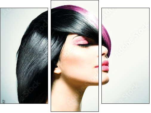 Fashion Hair. Hairstyle - Three-piece canvas, Triptych