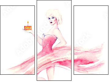 happy birthday - Three-piece canvas, Triptych