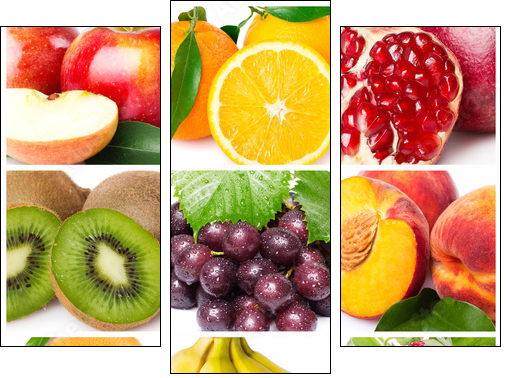 Fruit collage - Three-piece canvas, Triptych