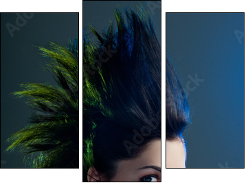 Beautiful woman with fashion hairstyle - Three-piece canvas, Triptych