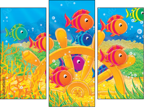 steering wheel - Three-piece canvas, Triptych