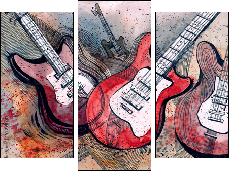guitar music - Three-piece canvas, Triptych