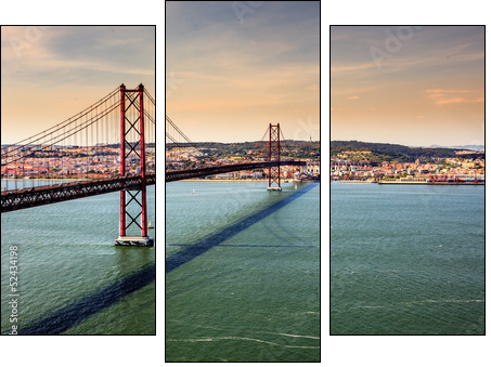 Bridge of 25th of April, Lisbon - Three-piece canvas, Triptych