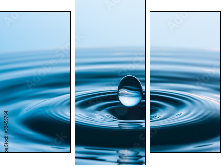 blue fall drop 37 - Three-piece canvas, Triptych