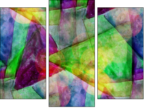 sunlight macro green, purple watercolor seamless texture paint s - Three-piece canvas, Triptych