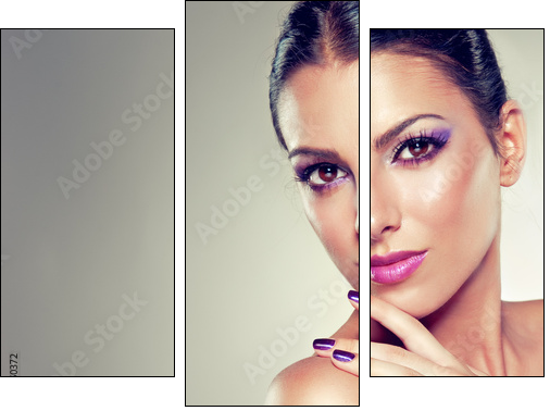 Portrait of a stylish girl - Three-piece canvas, Triptych