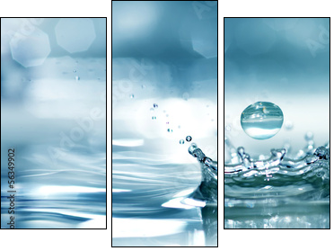 Splash water - Three-piece canvas, Triptych