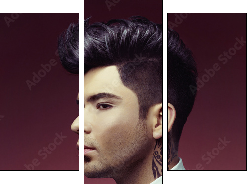 Man with stylish haircut - Three-piece canvas, Triptych