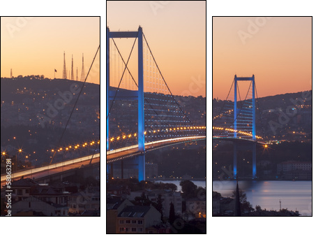 Istanbul - Bosphorus Bridge - Three-piece canvas, Triptych