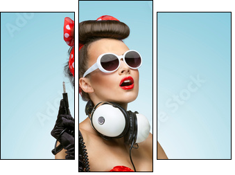 Pin-up party. - Three-piece canvas, Triptych