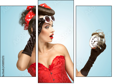 Glamourous clockwork. - Three-piece canvas, Triptych