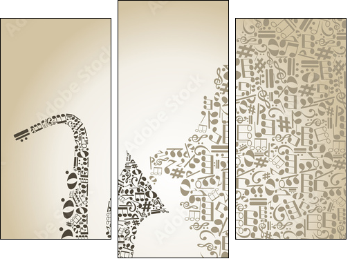 Saxophone5 - Three-piece canvas, Triptych