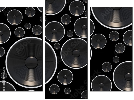 Loud Speakers Background - Three-piece canvas, Triptych