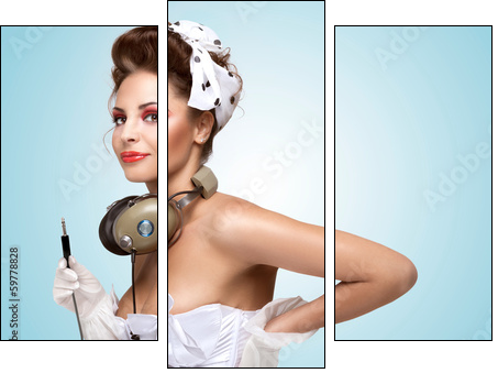 Pin-up party. - Three-piece canvas, Triptych